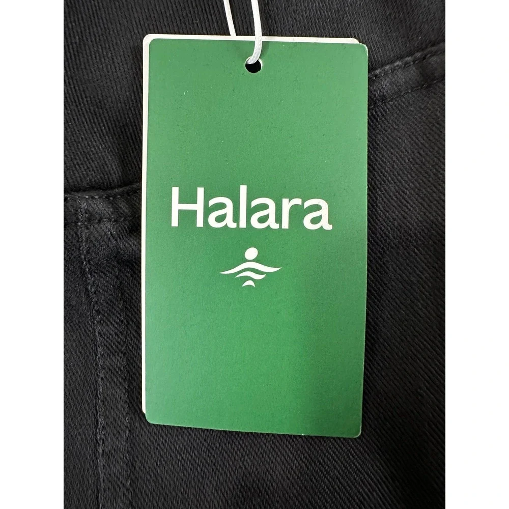Halara Flex Denim Crossover Flare Pants Women's XLT Tall Black Athleisure NEW - Picture 2 of 13